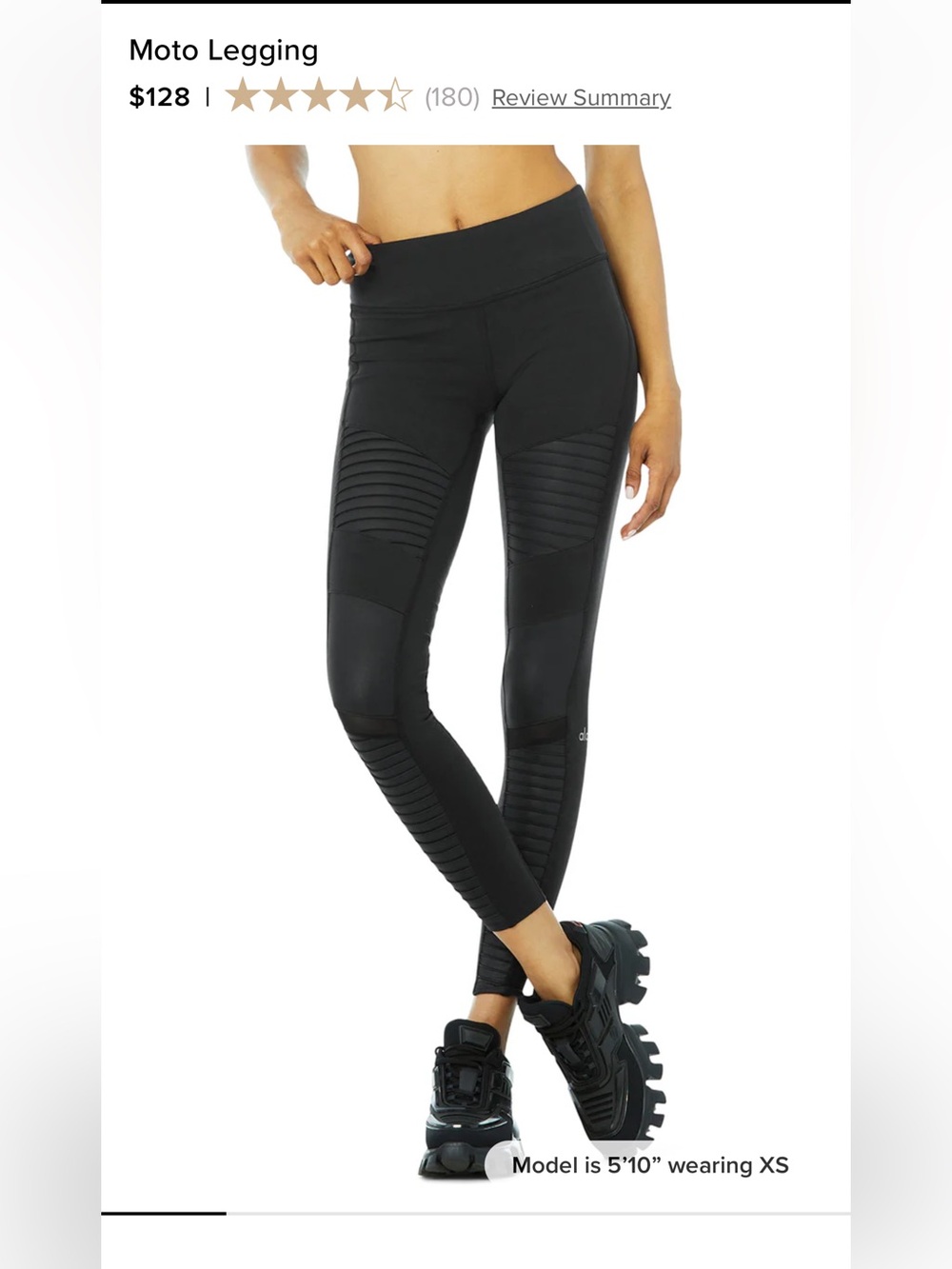 ALO Yoga Black High-Waist Moto Leggings